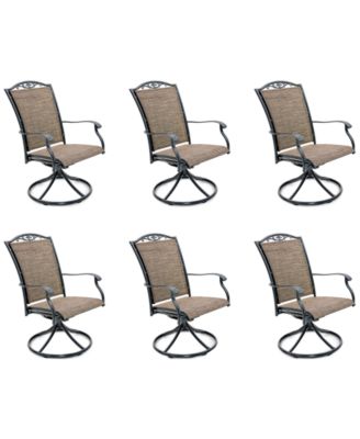 Agio - Wythburn Mix and Match Filigree Sling Outdoor Swivel Chairs, Set of 6