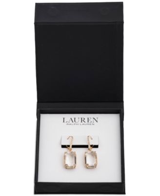 Lauren Ralph Lauren - Gold-Tone Stone & Crystal Leverback Drop Earrings