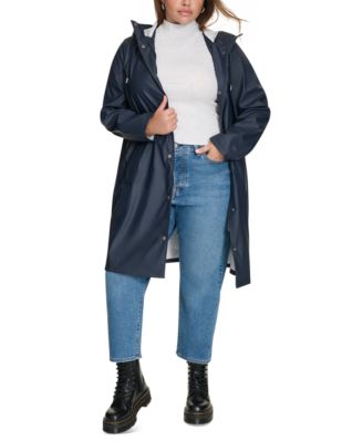 Levi's - Plus Size Hooded Long-Sleeve Zip-Front Coat