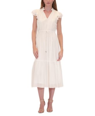 julia jordan - Women's Flutter-Sleeve Tie-Waist Midi Dress