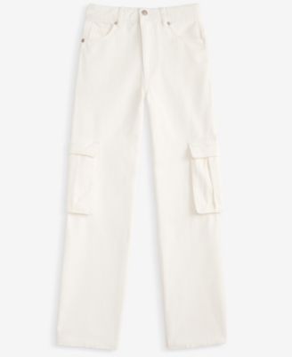 With Jules - Big Girls Cotton Wide-Leg Cargo Jeans