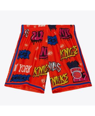 Mitchell & Ness - Men's Orange New York Knicks 1998/99 Hardwood Classics Slap Sticker Swingman Shorts