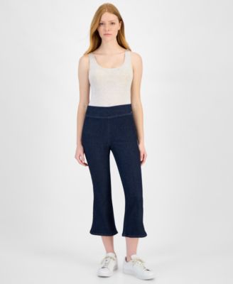 DKNY Jeans - Petite High-Rise Pull-On Kick-Flare Jeans