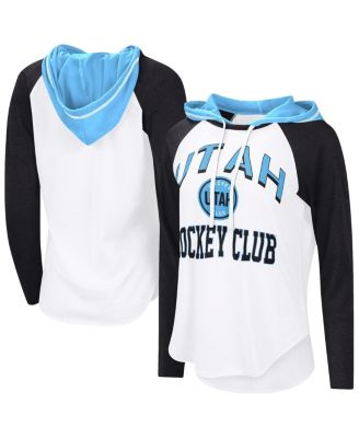 G-III 4Her by Carl Banks - Women's&nbsp;White Utah Hockey Club VIP Raglan Long Sleeve Hoodie T-Shirt
