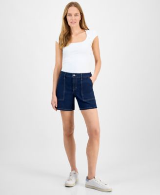 Style & Co - Petite Utility-Pocket Denim Shorts