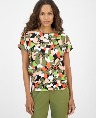 AK Anne Klein - Petite Floral-Print Top
