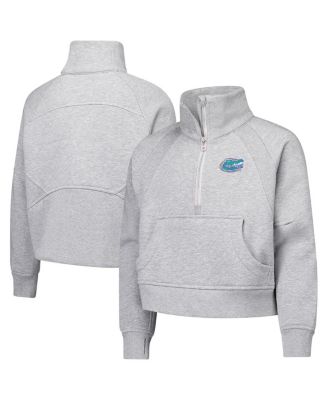 Garb - Big Girls Gray Florida Gators Dawn Raglan Fleece Cropped Half-Zip Sweatshirt