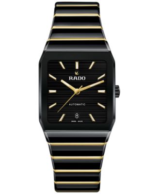 Rado - Women's Swiss Automatic Anatom Gold PVD Stainless Steel & Black Ceramic Bracelet Watch 33mm