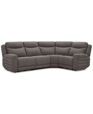 Furniture - Kristyan 4-Pc. Fabric Sectional with with 2 Power Motion Chairs