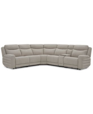 Furniture - Kristyan 6-Pc. Fabric Sectional with 2 Power Motion Chairs and Console