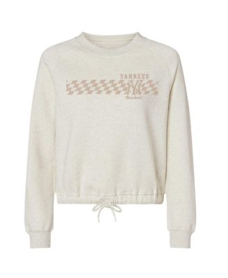Soft As A Grape - Women's Natural New York Yankees Tonal Checkered Sweatshirt