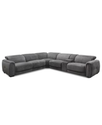 Furniture - Brownell 6-Pc. L-Shape Sectional with 3 Power Motion Chairs & 1 Console