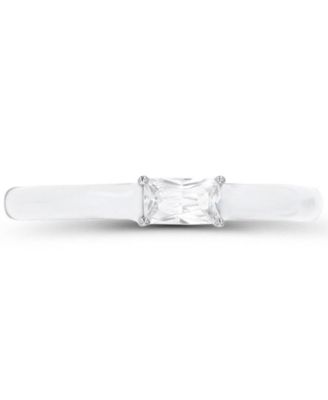 Macy's - Cubic Zirconia (0.5 ct. t.w.) and Enamel Emerald Cut Ring in Sterling Silver