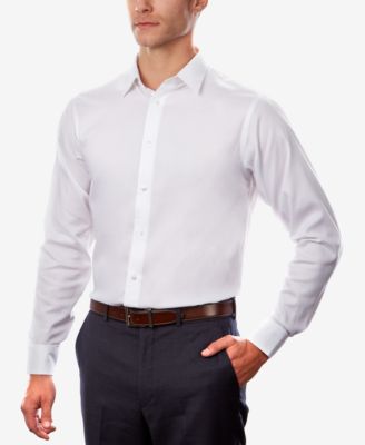 Calvin Klein - Men's STEEL Classic/Regular Fit Non-Iron Performance Stretch Pattern Dress Shirt