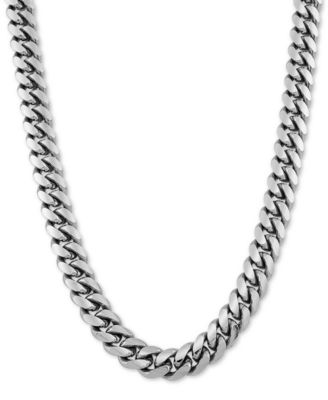 Macy's - Cuban Link 26" Chain Necklace in 18k Gold-Plated Sterling Silver or Sterling Silver