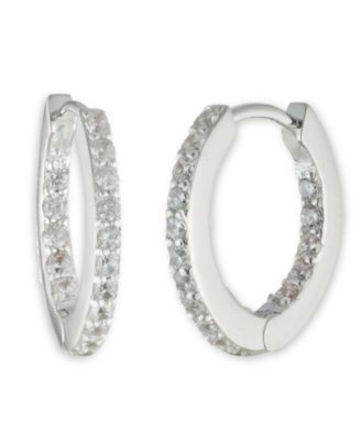 Ralph Lauren - Sterling Silver and Cubic Zirconia Huggie Hoop Earring