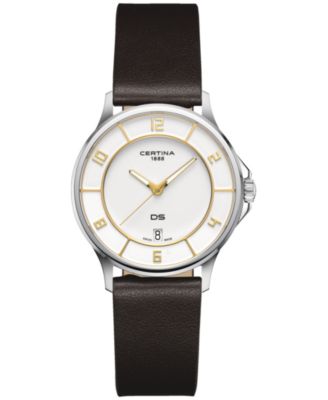 Certina - Women's Swiss DS-6 Brown Leather Strap Watch 35mm