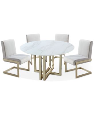 Furniture - Emila 5pc Dining Set (Round Table + 4 Chairs), Created for Macy's