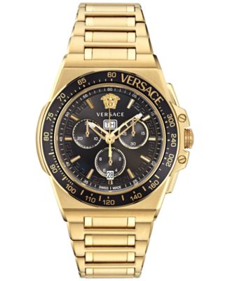 Versace - Men's Greca Extreme Swiss Chronograph Gold-Tone Stainless Steel Bracelet Watch 45mm