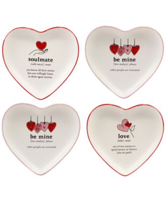 Certified International - Valentine's Day Tidbit Plates, Set of 4