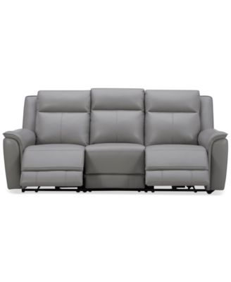 Furniture - 88" 3-Pc. Leather Sofa with 2 Zero Gravity Recliners with Power Headrests & 1 Armless Chair