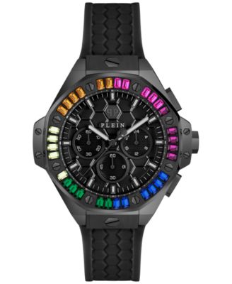 Philipp Plein - Unisex Chronograph Black Silicone Strap Watch 42mm