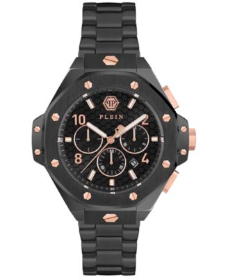 Philipp Plein - Men's Chronograph Black Ion Plated Bracelet Watch 46mm