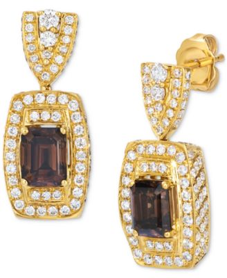 Le Vian - Chocolate Diamond & Vanilla Diamond Dimensionally Framed Drop Earrings (3-3/8 ct. t.w.) in 18k Gold