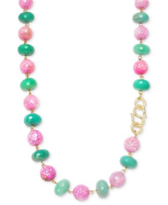 Michael Gabriel Designs - Gold-Tone Mixed Bead 18" Collar Necklace