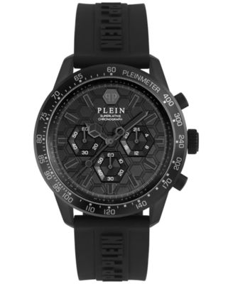 Philipp Plein - Men's Chronograph Pleinmeter Black Silicone Strap Watch 44mm