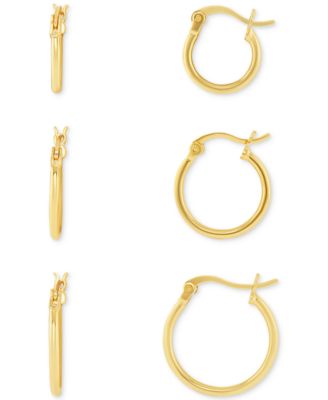 Macy's - Polished Hoop Earrings Set in 18k Gold over Sterling Silver