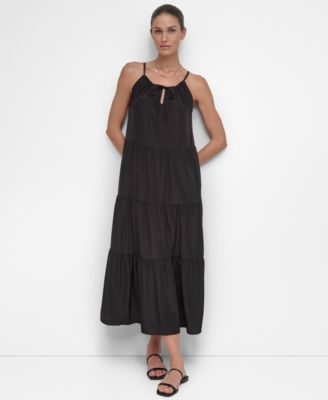 DKNY - Women's Tiered Maxi Dress Swim Cover-Up