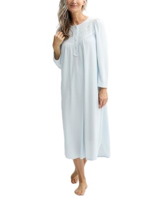 Miss Elaine - Petite Embroidered Honeycomb Knit Nightgown