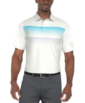 PGA TOUR - Men's Gradient Stripe Printed Golf Polo Shirt