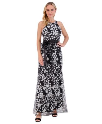 Eliza J - Petite Floral-Embroidered Sleeveless Gown