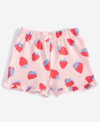 First Impressions - Baby Girls Strawberry-Print Shorts