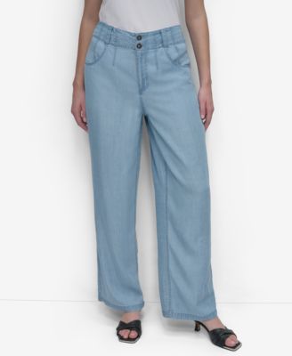 DKNY - Women's Chambray Wide-Leg Pants