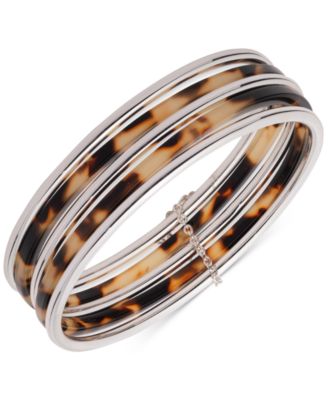 Lauren Ralph Lauren - Silver-Tone 2-Pc. Set Tortoise Bangle Bracelets