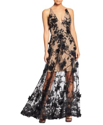 Dress the Population - Women's Sydney Lace Floral-Appliqu&eacute; Gown