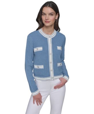 KARL LAGERFELD PARIS - Women's Marled Four-Pocket Cardigan