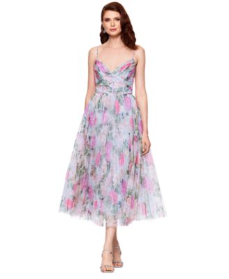 Betsy & Adam - Petite Pleated Tulle Midi Dress