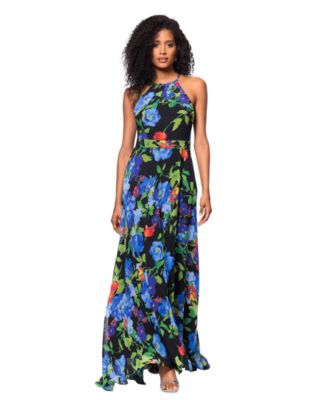 B&A By Betsy and Adam - Petite Printed Pleated Sleeveless Dress