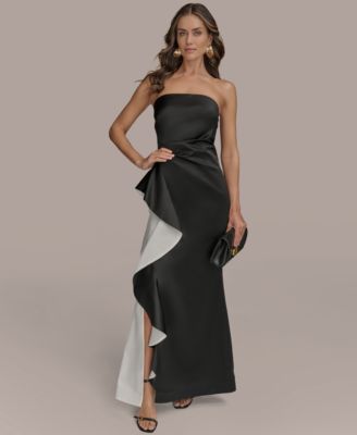 Donna Karan New York - Women's Strapless Ruffl-Trim Gown