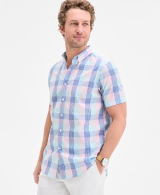 Club Room - Men's Roma Short Sleeved Plaid Button-Down Shirt