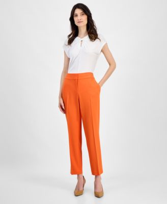 Kasper - Press-Pleat Fly-Front Pants, Regular & Petite Sizes