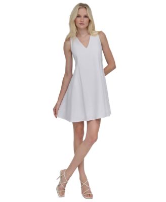 DKNY - Petite V-Neck Mini A-Line Dress