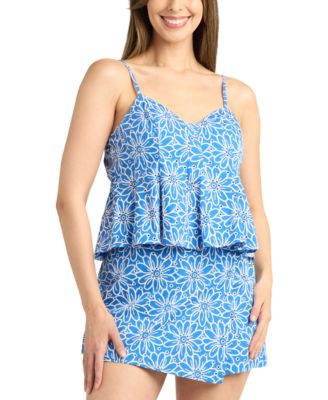 BCX - Juniors' Floral-Embroidered Peplum Camisole Top