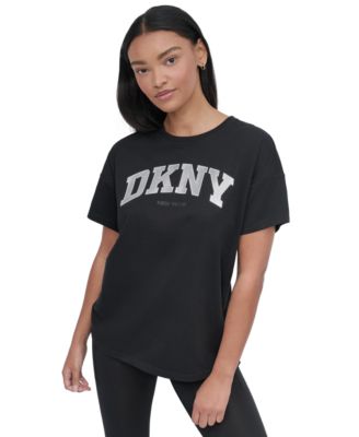 DKNY - Women's Glitter Logo Varsity T-Shirt