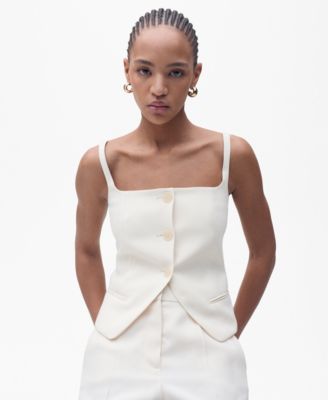 MANGO - Women's Open Back Suit Waistcoat