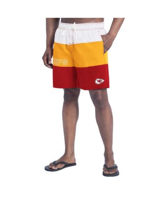 G-III Sports by Carl Banks - Men's Red/Gold Kansas City Chiefs Sunrise Volley Swim Shorts